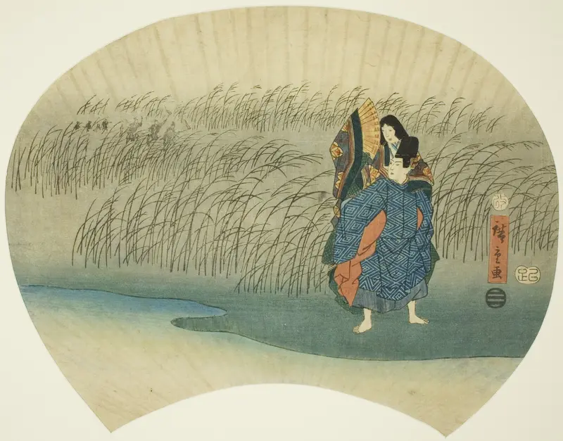 Couple eloping, from the Akutagawa episode in the Tales of Ise
