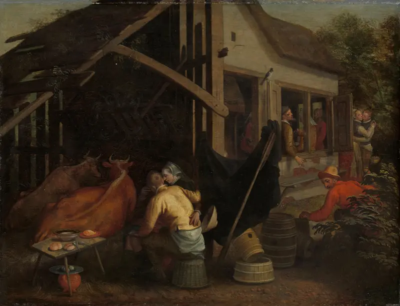 Couples Making Love at a Country Inn Wall Art by Unknown - High-Resolution Digital Print