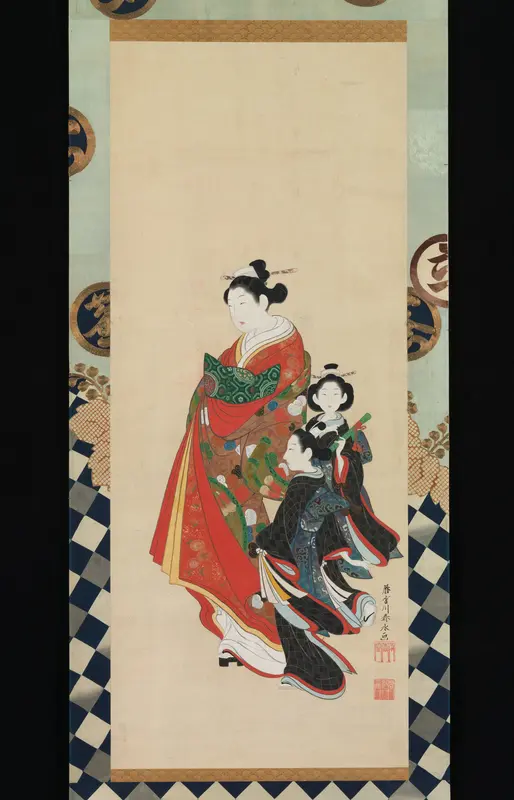 Courtesan and Attendants Wall Art by Miyagawa (Katsukawa) Shunsui - High-Resolution Digital Print