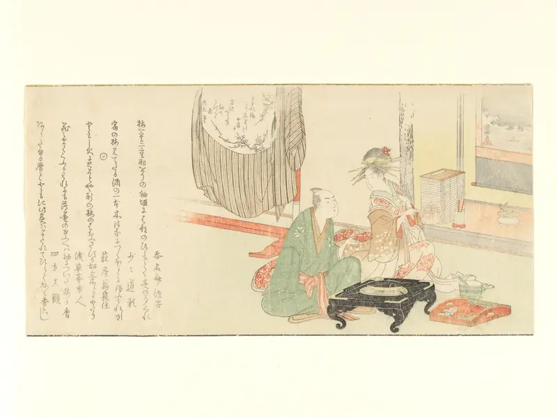 Courtesan with Client before a Tokonoma Alcove