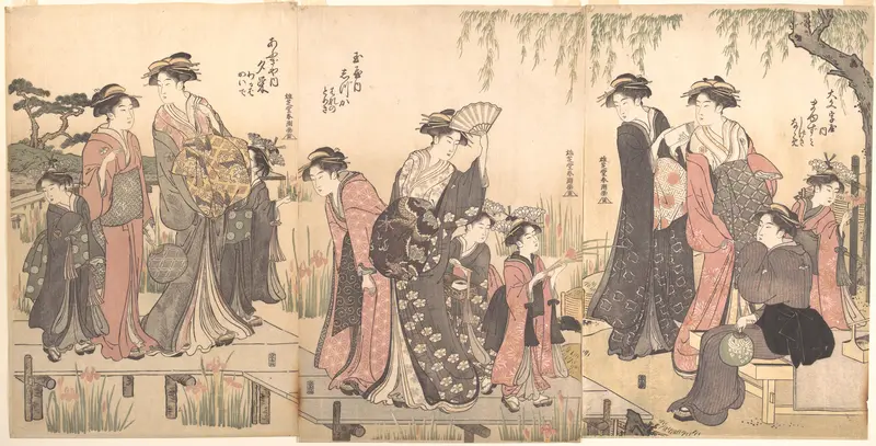 Courtesans in an Iris Garden