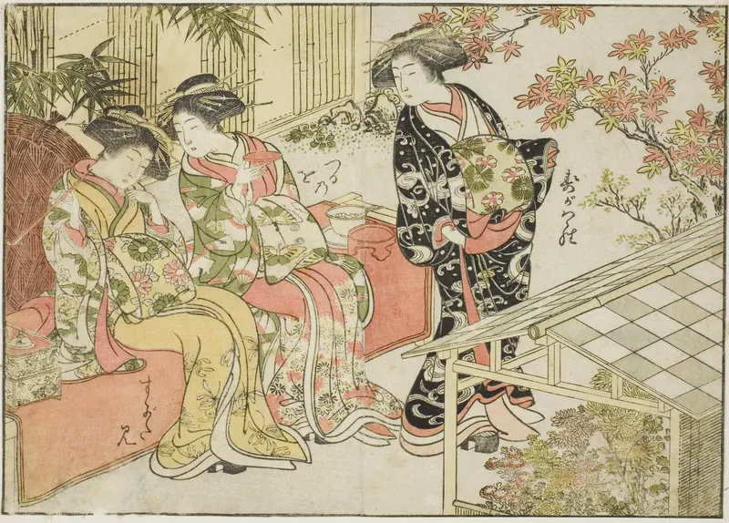Courtesans of Tsuruya, from the book "Mirror of Beautiful Women of the Pleasure Quarters (Seiro bijin awase sugata kagami)," vol. 2