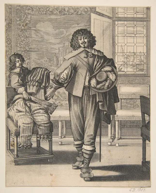 Courtier Following Edict Against Superfluity in Dress (Le Courtisan suivant le dernier édit) Wall Art by Abraham Bosse - High-Resolution Digital Print