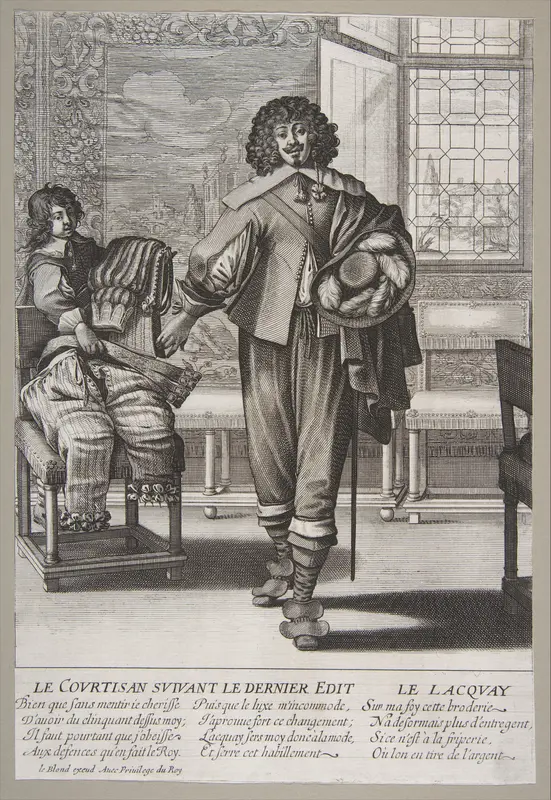 Courtier Following Edict Against Superfluity in Dress Wall Art by Abraham Bosse - High-Resolution Digital Print