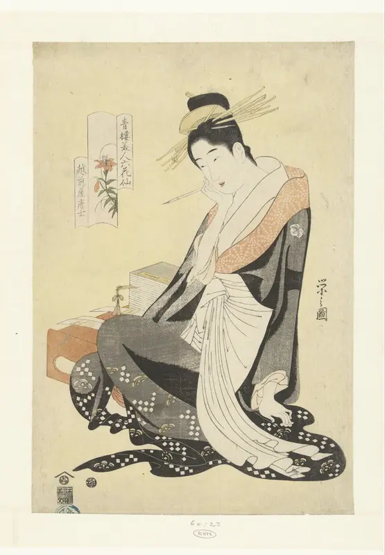 Courtisane Morokoshi uit het Echizenya huis Wall Art by Unknown - High-Resolution Digital Print