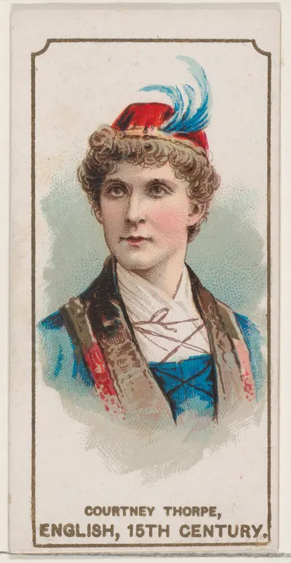 Courtney Thorpe Dressed in English Costume of the 15th Century, from the set Actors and Actresses, Second Series (N71) for Duke brand cigarettes Wall Art by W. Duke, Sons & Co. - High-Resolution Digital Print