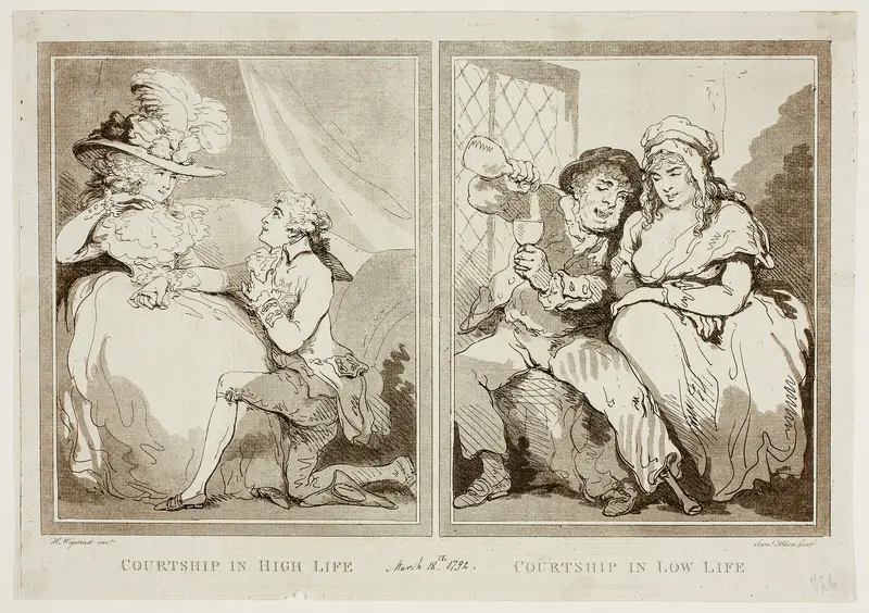 Courtship in High and Low Life Wall Art by Samuel Alken - High-Resolution Digital Print