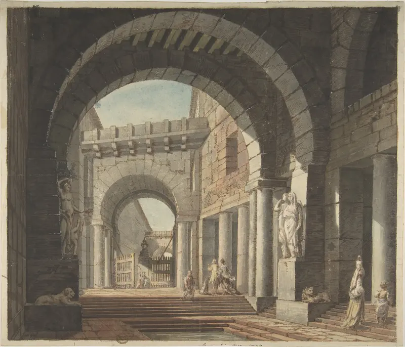 Courtyard Wall Art by Anonymous, Italian, 18th century - High-Resolution Digital Print