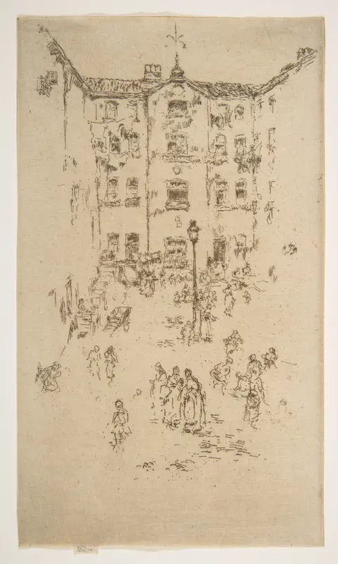 Courtyard, Brussels Wall Art by James McNeill Whistler - High-Resolution Digital Print