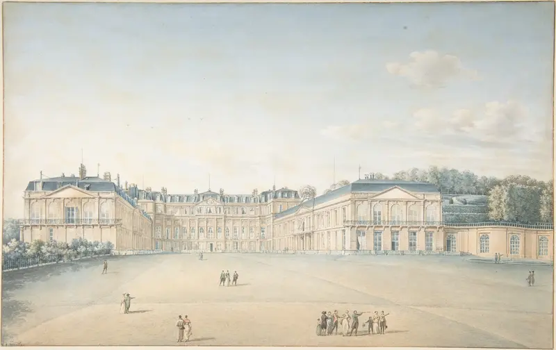 Courtyard of the Chateau de Saint-Cloud Wall Art by Victor Jean Nicolle - High-Resolution Digital Print
