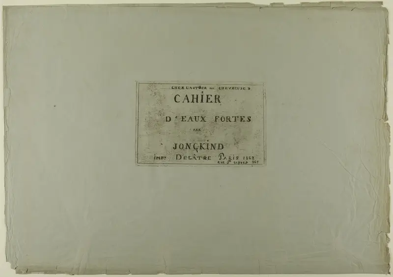 Cover page, from Cahier de six eaux-fortes, vues de Hollande Wall Art by Johan Barthold Jongkind - High-Resolution Digital Print