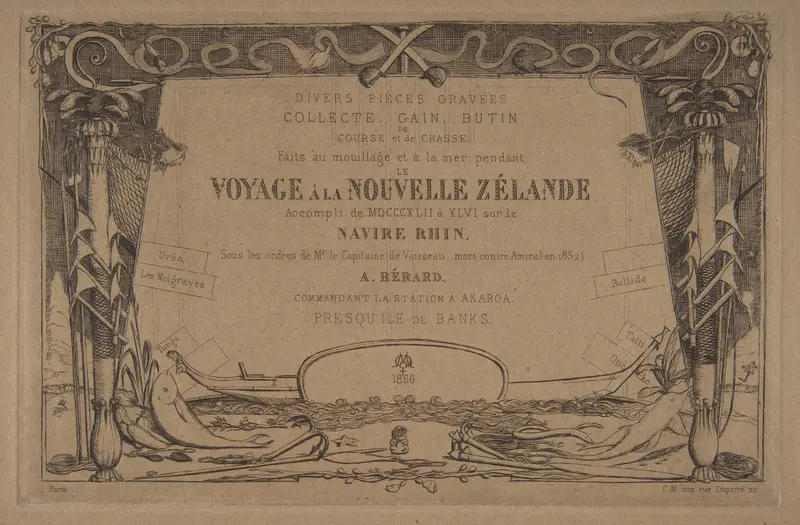 Cover to "The Voyage to New Zealand (1842–46)" Wall Art by Charles Meryon - High-Resolution Digital Print