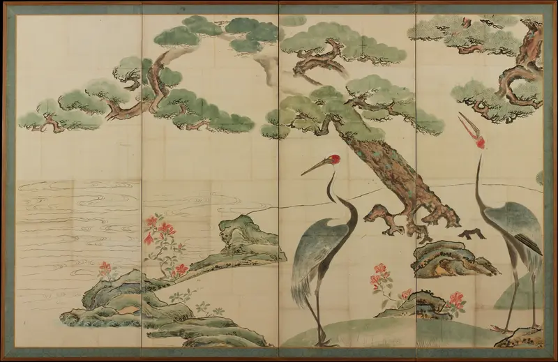 Cranes, Pines, and Bamboo