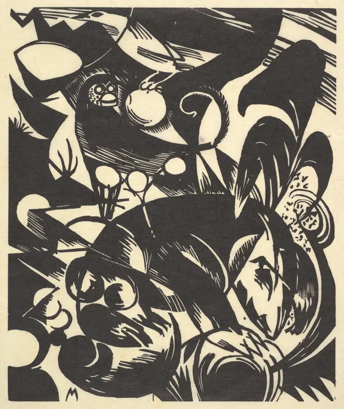 Creation I from the portfolio "New European Graphics, Portfolio III: German Artists"  [Schöpfungsgeschichte I from the portfolio Neue Europäische Graphik III: Deutsche Künstler] Wall Art by Franz Marc - High-Resolution Digital Print