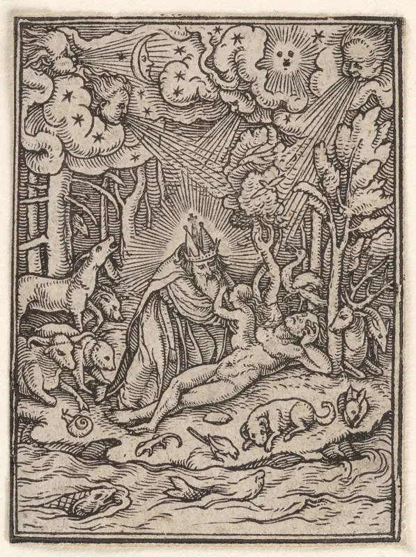 Creation of Eve, from "The Dance of Death" Wall Art by Hans Holbein the Younger - High-Resolution Digital Print