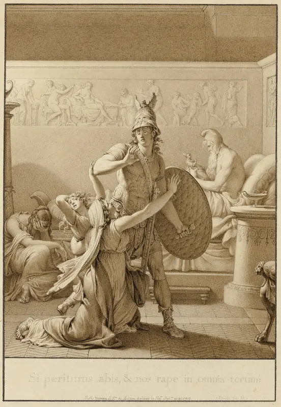Creusa Pleads with Aeneas as He Leaves for War Wall Art by Jean Michel Moreau - High-Resolution Digital Print