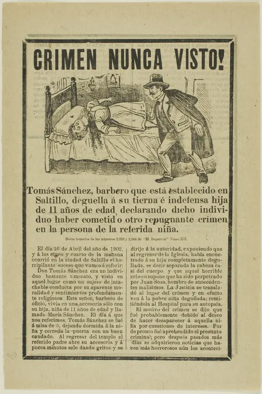 Crime Never Before Seen! (Tomás Sanchez) Wall Art by José Guadalupe Posada - High-Resolution Digital Print
