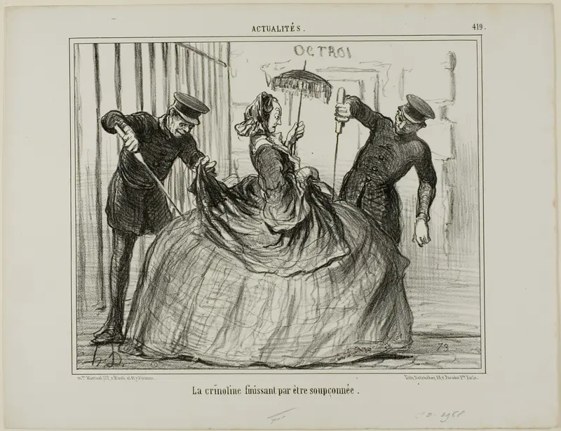 Crinolines are suddenly getting to be suspicious, plate 419 from Actualités