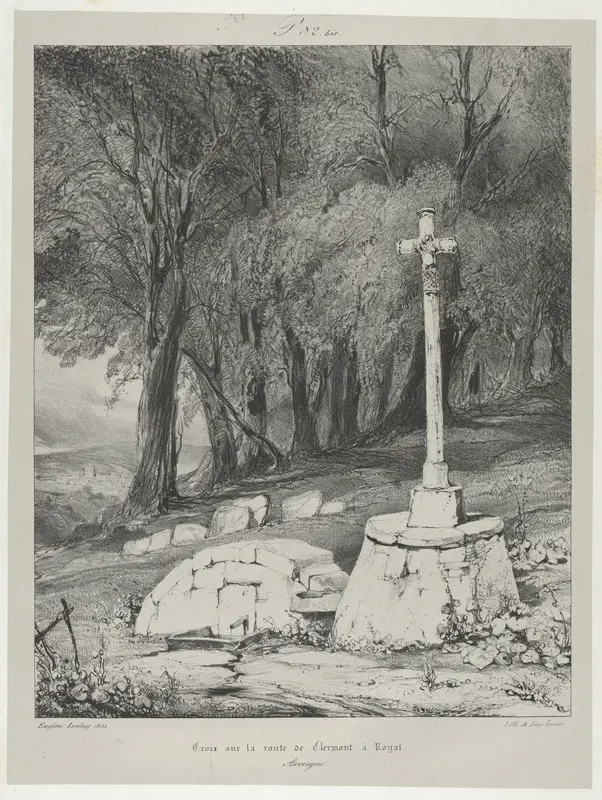 Cross on the Route from Clermont to Royal Wall Art by Eugène Isabey - High-Resolution Digital Print