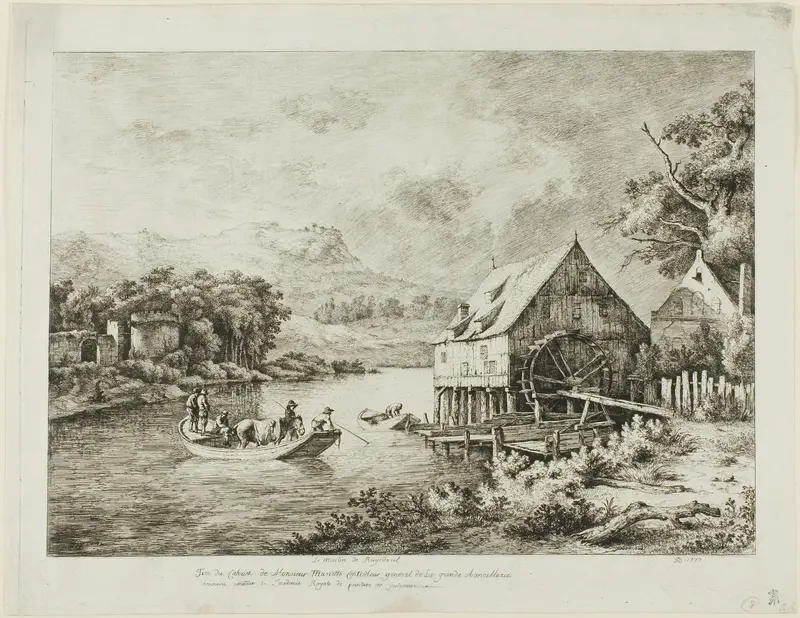 Crossing near the Watermill Wall Art by Jean Jacques de Boissieu - High-Resolution Digital Print