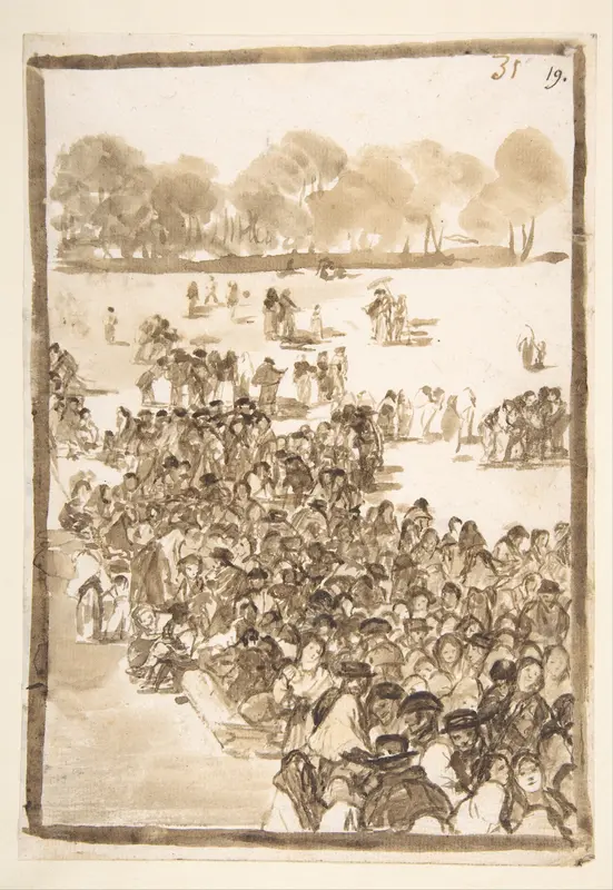 Crowd in a Park; page 31 from the "Images of Spain" album (F)