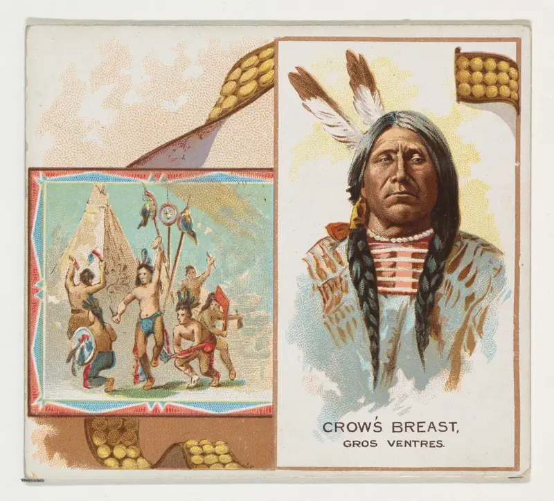 Crow's Breast, Gros Ventres, from the American Indian Chiefs series (N36) for Allen & Ginter Cigarettes Wall Art by Allen & Ginter - High-Resolution Digital Print