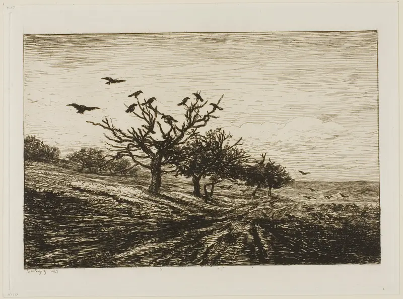 Crows in a Tree Wall Art by Charles François Daubigny - High-Resolution Digital Print
