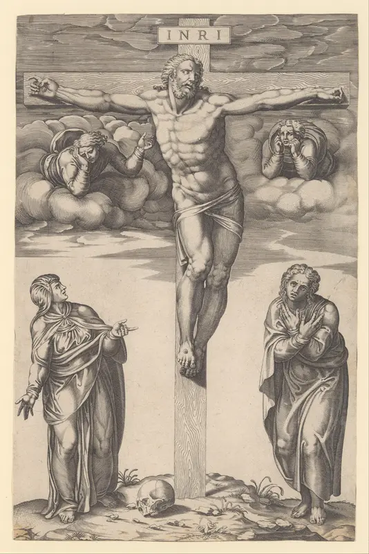 Crucifixion, after Michelangelo Wall Art by Nicolas Beatrizet - High-Resolution Digital Print