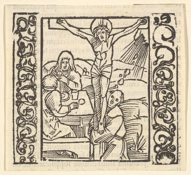 Crucifixion by a table, illustration from Speculum Passionis, 1507 Wall Art by Hans Baldung (called Hans Baldung Grien) - High-Resolution Digital Print