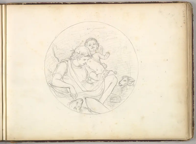 Cupid and a Shepherd Wall Art by Frederic, Lord Leighton - High-Resolution Digital Print