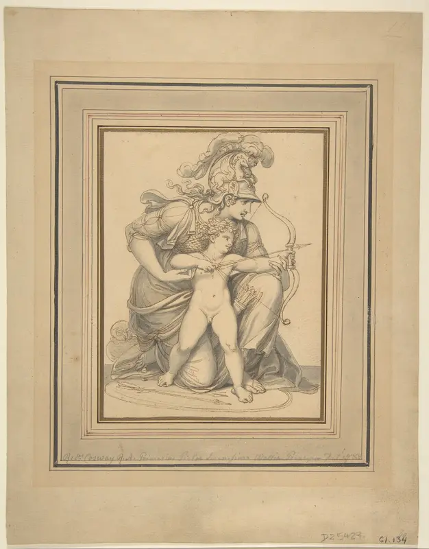Cupid and Minerva Wall Art by Richard Cosway - High-Resolution Digital Print