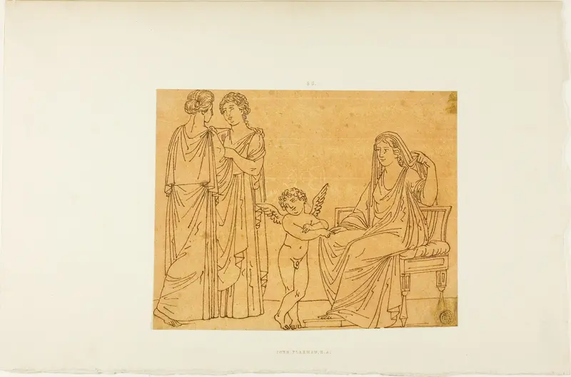 Cupid and Three Women Wall Art by John Flaxman - High-Resolution Digital Print
