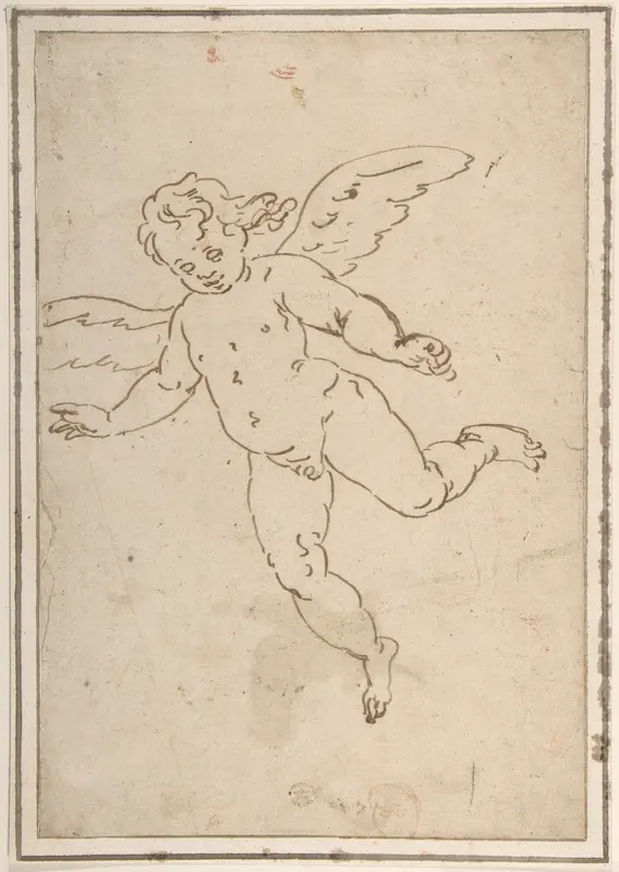 Cupid Flying Wall Art by Luca Cambiaso - High-Resolution Digital Print