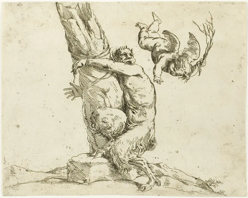 Cupid Punishing a Satyr Wall Art by Jusepe de Ribera - High-Resolution Digital Print