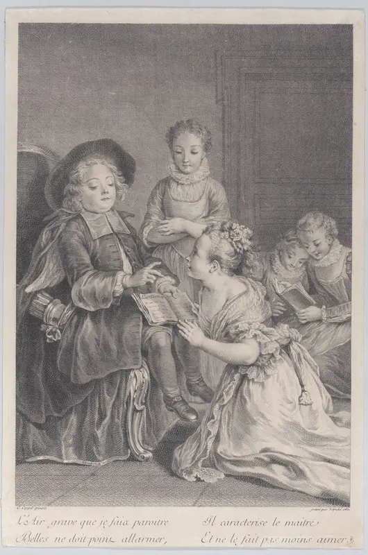 Cupid teaching (L'Amour-Précepteur) Wall Art by Bernard Lepicié - High-Resolution Digital Print