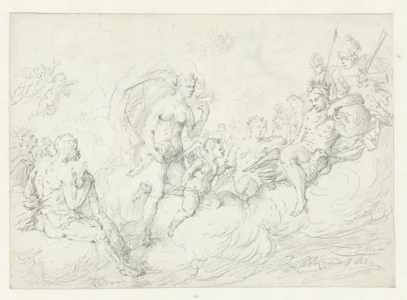 Cupido smeekt Jupiter om Psyche te mogen huwen Wall Art by Zacharias Blijhooft - High-Resolution Digital Print