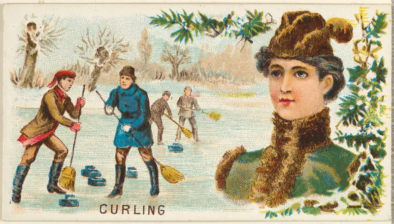 Curling, from the Games and Sports series (N165) for Old Judge Cigarettes Wall Art by Goodwin & Company - High-Resolution Digital Print