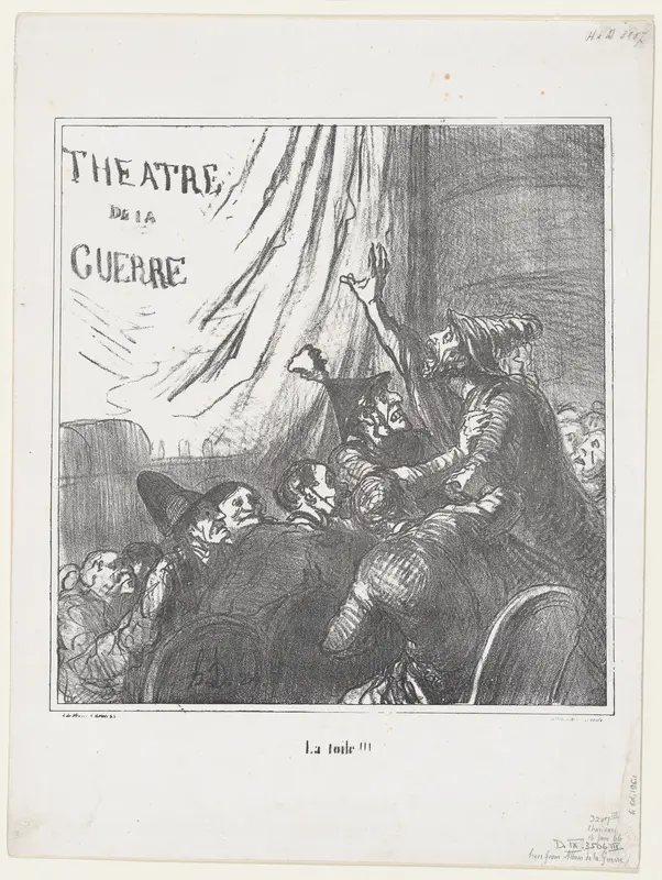 Curtain!!!, from 'News of the day,' published in 'The war album' Wall Art by Honoré Daumier - High-Resolution Digital Print