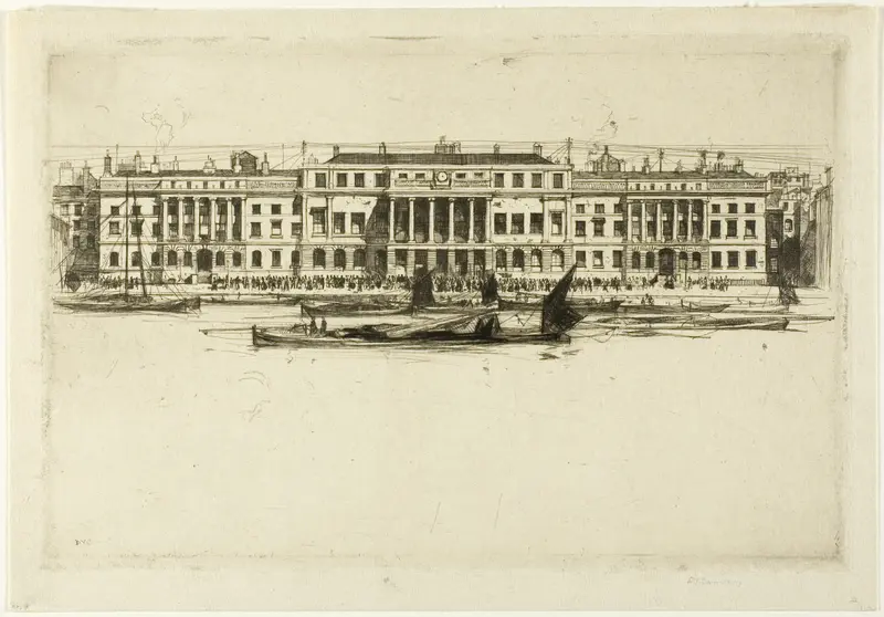 Custom House, plate one from the London Set Wall Art by David Young Cameron - High-Resolution Digital Print