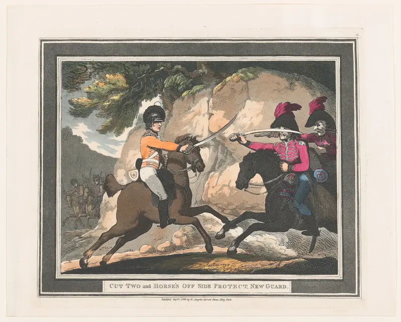 Cut Two and Horse's Off Side Protect, New Guard Wall Art by Thomas Rowlandson - High-Resolution Digital Print