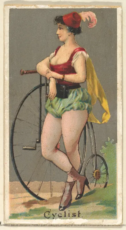 Cyclist, from the Occupations for Women series (N166) for Old Judge and Dogs Head Cigarettes Wall Art by Goodwin & Company - High-Resolution Digital Print