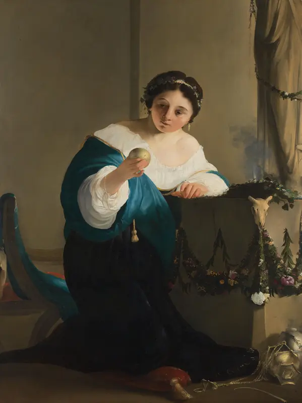 Cydippe met de appel van Acontius Wall Art by Paulus Bor - High-Resolution Digital Print