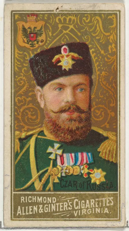 Czar of Russia, from World's Sovereigns series (N34) for Allen & Ginter Cigarettes Wall Art by Allen & Ginter - High-Resolution Digital Print