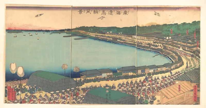 Daimyo's Processions Passing along the Tōkaidō Wall Art by Utagawa (Gountei) Sadahide - High-Resolution Digital Print