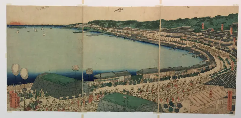 Daimyo's Processions Passing along the Tokaido Wall Art by Utagawa Sadahide - High-Resolution Digital Print