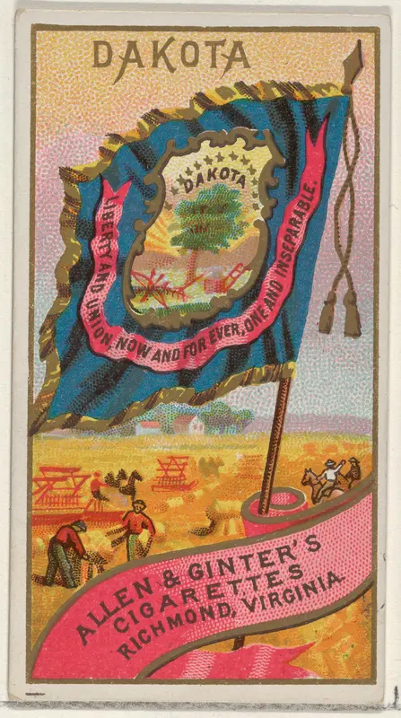 Dakota, from Flags of the States and Territories (N11) for Allen & Ginter Cigarettes Brands Wall Art by Allen & Ginter - High-Resolution Digital Print