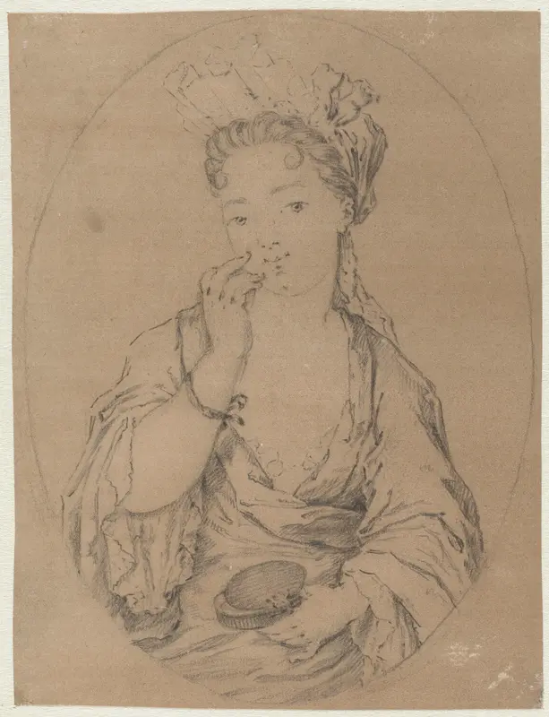 Dame die een moesje aanbrengt Wall Art by Godfried Schalcken - High-Resolution Digital Print