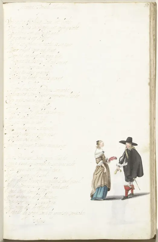 Dame en heer in gesprek Wall Art by Gesina ter Borch - High-Resolution Digital Print