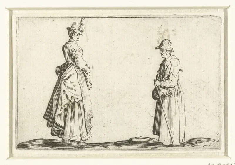 Dame en oude vrouw Wall Art by Jacques Callot - High-Resolution Digital Print