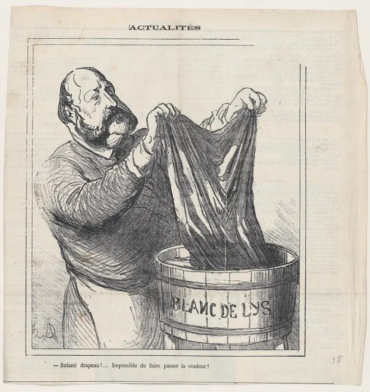 Damned flag! Impossible to get rid of the color, from 'News of the day,' published in "Le Charivari" Wall Art by Honoré Daumier - High-Resolution Digital Print